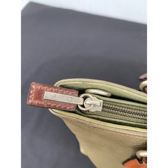 Fossil Keyper Green Brown Leather Shoulder Bag Missing Crossbody Strap - Picture 3 of 13